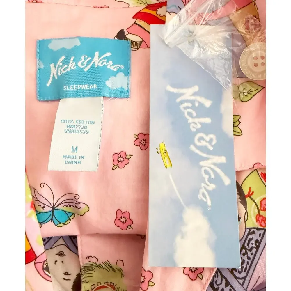 Nick & Nora Womens Big Babies Vintage Pink Emperor Empress Floral Pajama Top NWT - Picture 5 of 6